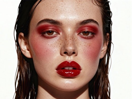 Generate editorial beauty close-up