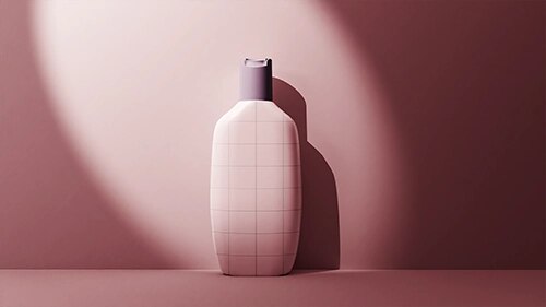 PSD cosmetic plastic bottle