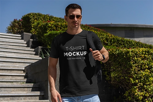 Black t-shirt mockups