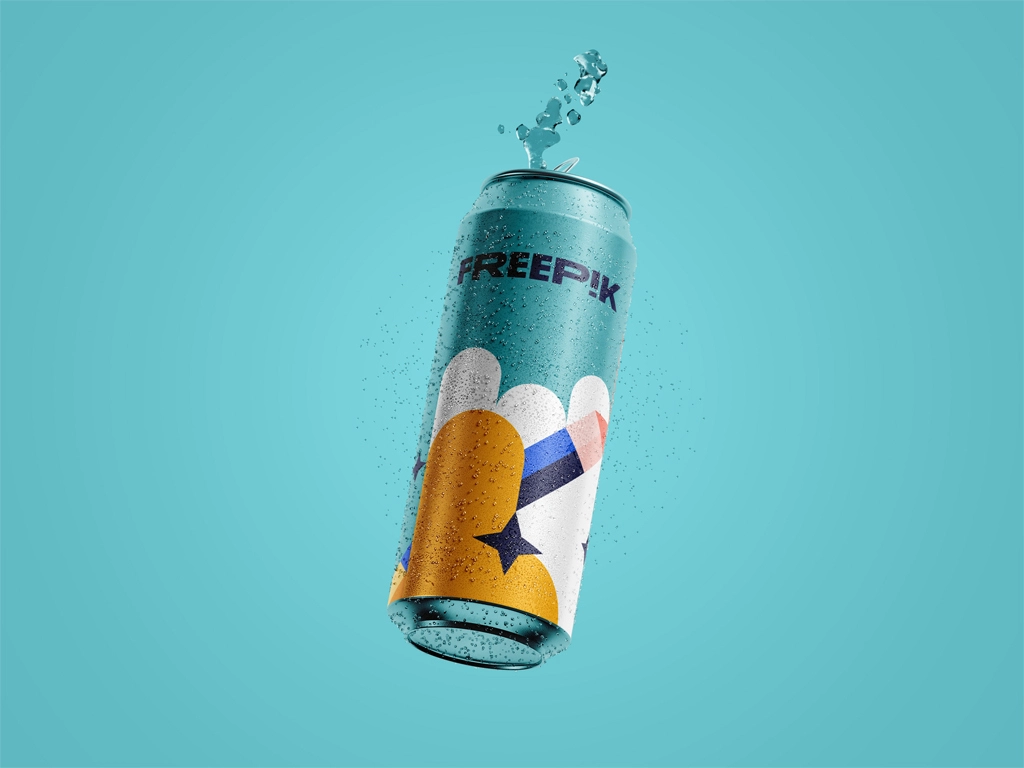 Colorful Soda Dink Can Mockup