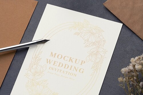 Wedding invitation mockups