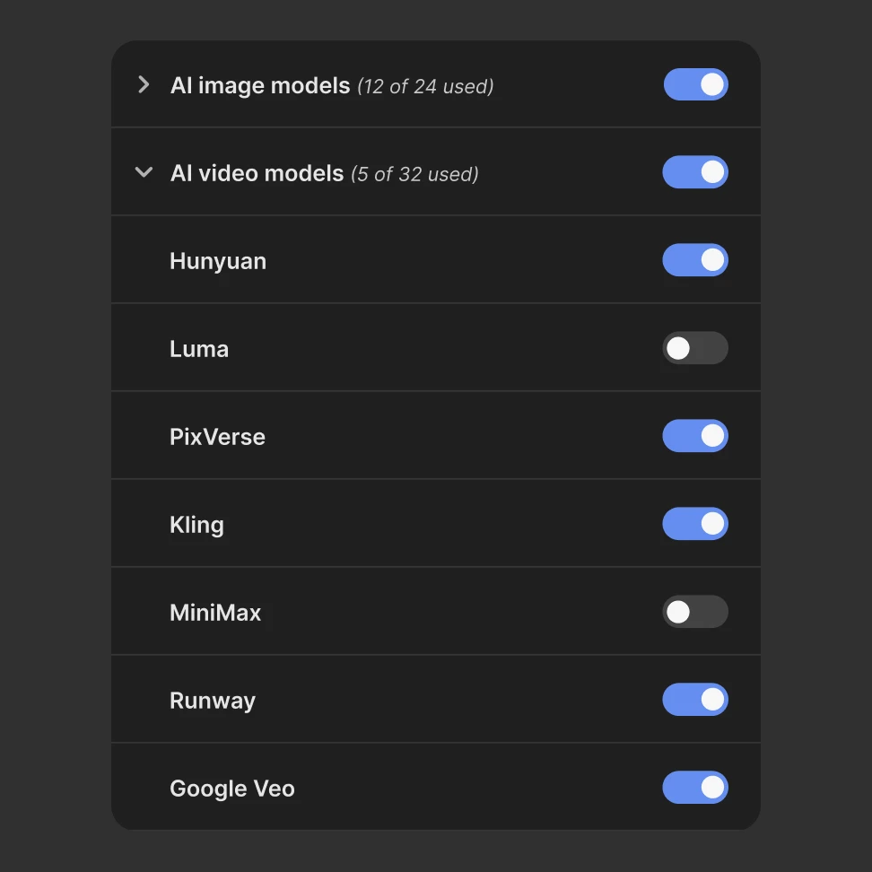 All the AI tools in a single place