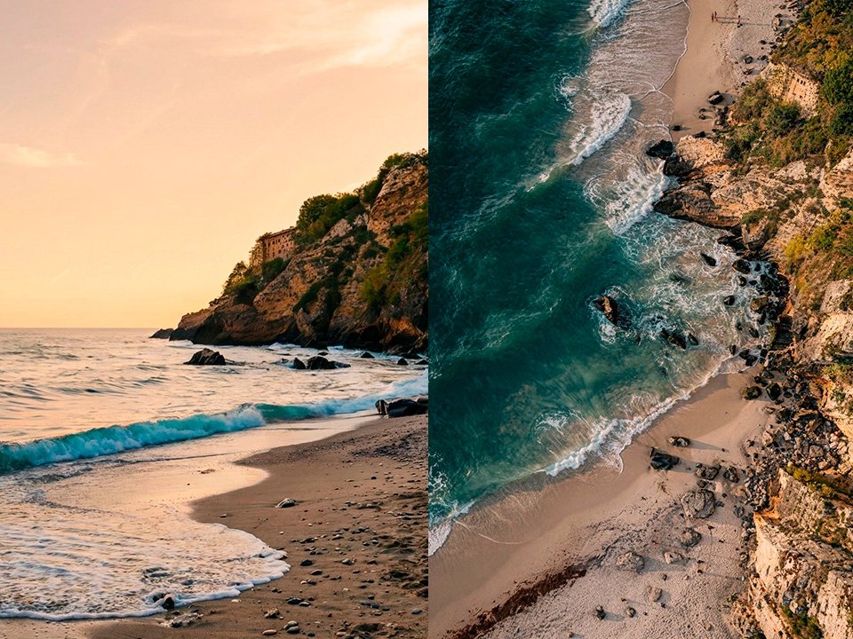 Generate landscape drone view