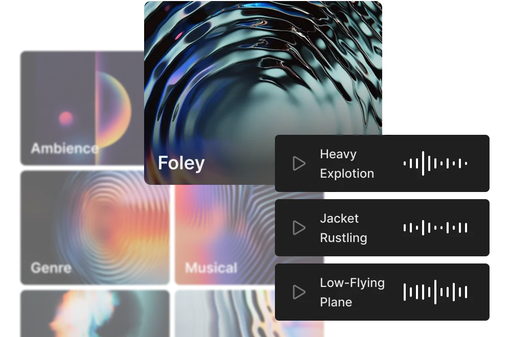 Illustration with a library of sound effects examples